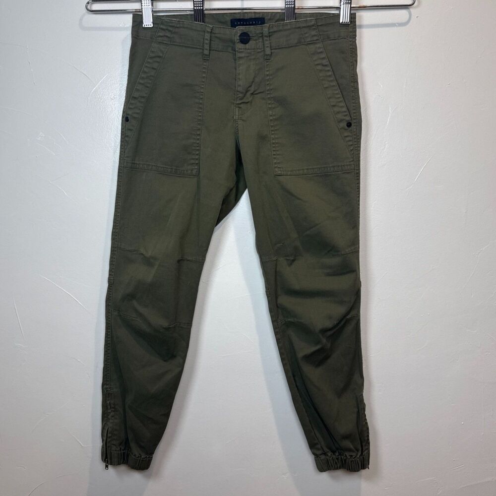 Sanctuary Jogger Pants Zip Ankles Green Size 26 Casual Athleisure